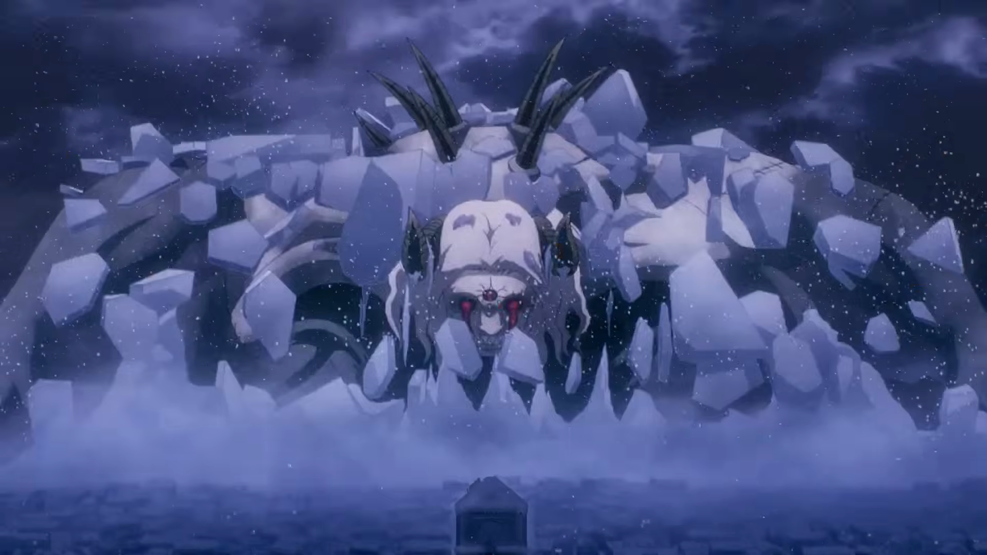 A colossal demon looming over the Spade Kingdom in Black Clover Season 2