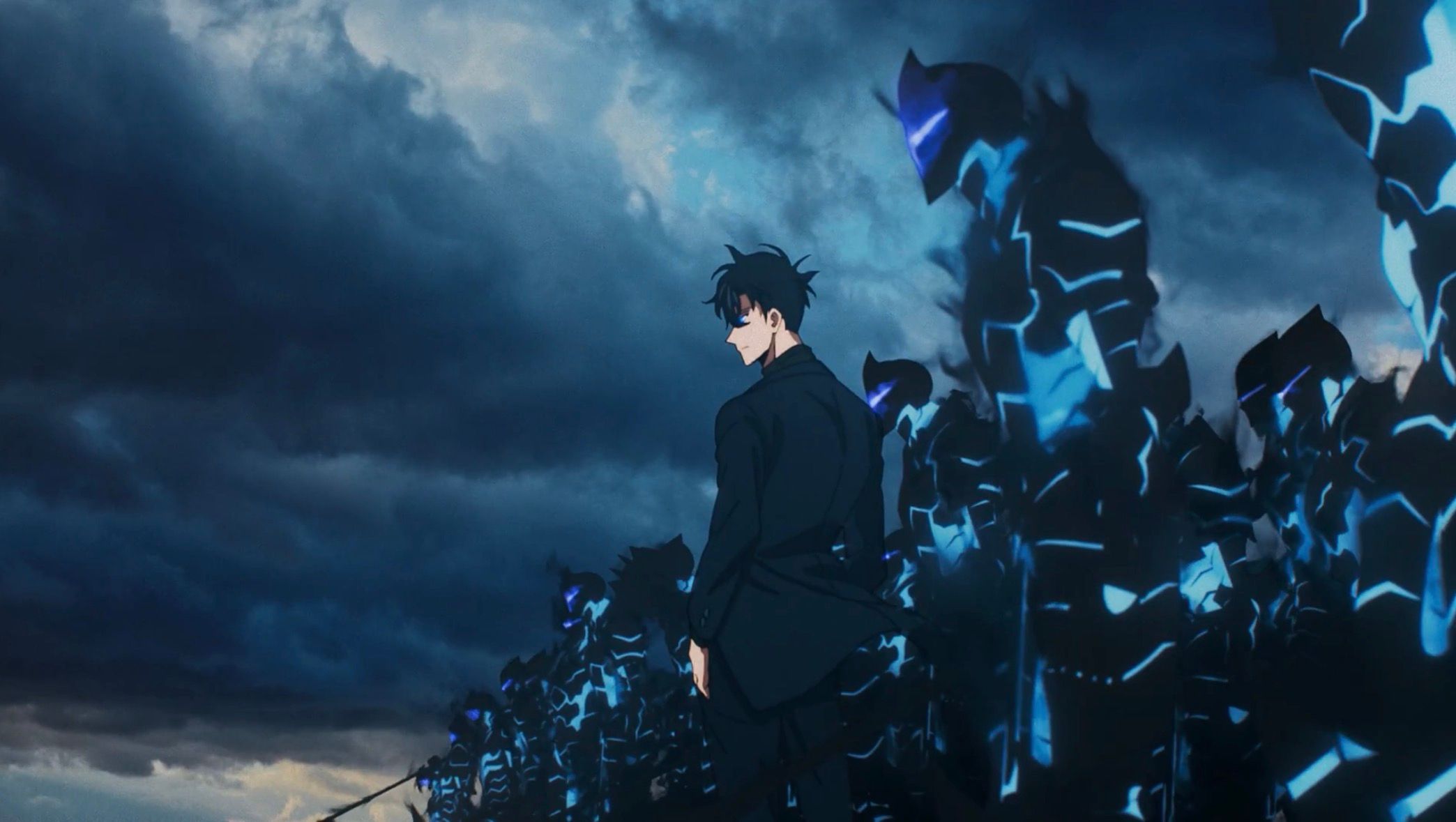 Sung Jin-woo commanding his shadow army in Solo Leveling